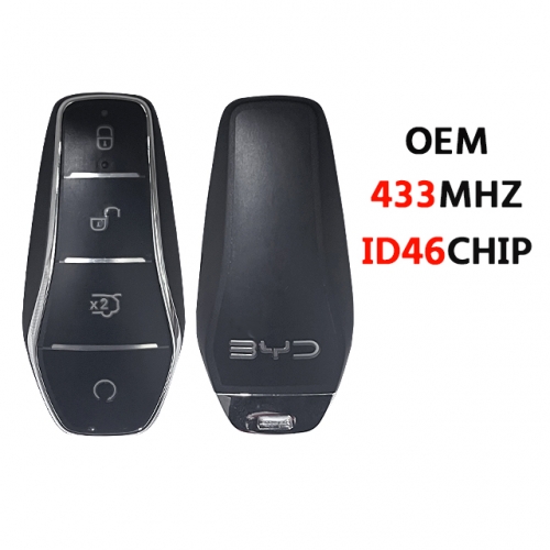 Original 4Button Smart Remote Key 433.92MHz ID46 Chip For BYD Qin PLUS DM-i Qin PLUS EV Yuan PLUS SONG K2TF4-41A-F4AT Car Key