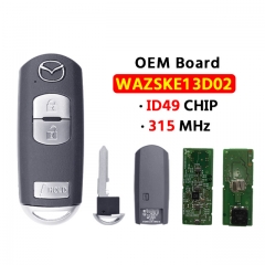 3Button Mazda OEM board Smart key 315Mhz ID49 chip FCC：WAZSKE13D02