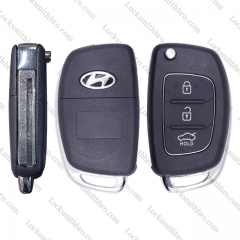 LockSmithbro 3 Button Left Blade ForHyundai Remote Key Shell With Logo