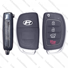 LockSmithbro 4 Button Left Blade ForHyundai Remote Key Shell With Logo