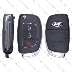 LockSmithbro 3 Button Left Blade ForHyundai Remote Key Shell With Logo