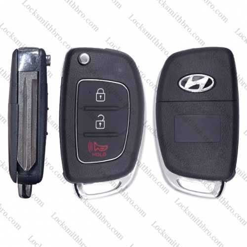 LockSmithbro 3 Button Left Blade ForHyundai Remote Key Shell With Logo