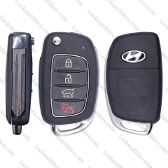 LockSmithbro 4 Button Left Blade ForHyundai Remote Key Shell With Logo