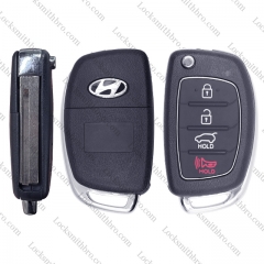 LockSmithbro 4 Button Right Blade ForHyundai Remote Key Shell With Logo