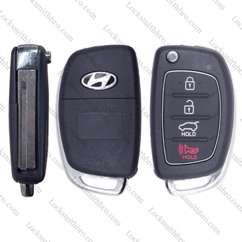 LockSmithbro 4 Button Right Blade ForHyundai Remote Key Shell With Logo