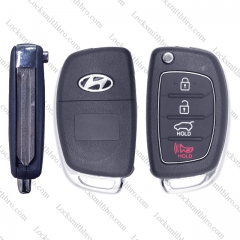LockSmithbro 4 Button Right Blade ForHyundai Remote Key Shell With Logo