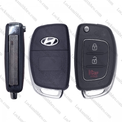 LockSmithbro 3 Button Right Blade ForHyundai Remote Key Shell With Logo