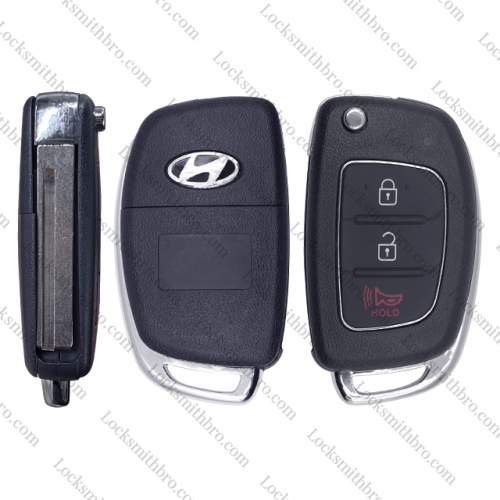 LockSmithbro 3 Button Right Blade ForHyundai Remote Key Shell With Logo