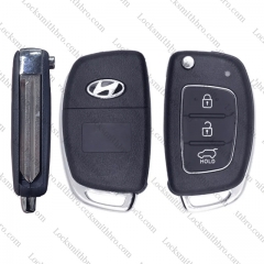 LockSmithbro 3 Button Right Blade ForHyundai Remote Key Shell With Logo