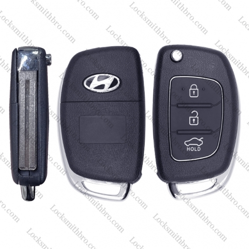 LockSmithbro 3 Button Trunk&Hold ForHyundai Flip Key Shell Case