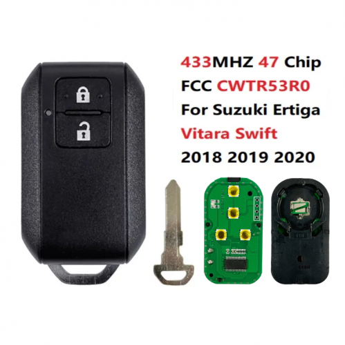 4 Buttons Remote Car Key 433MHZ FSK ID47 Chip FCC CWTR53R0 For Ertiga 2018 2019 2020 Vitara Swift