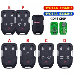 3/4/5/6 Button 315/433 Mhz ID46chip HYQ1AA/HYQ1EA Remote Key For  GMC Terrain 2018 2019 2020