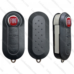 3 Button With Logo Fiat 500 Flip Remote Key Shell Case