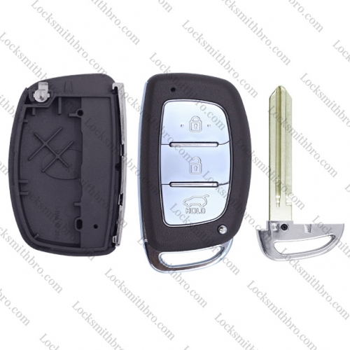 LockSmithbro 3 Button Right Blade ForHyundai Remote Key Shell With Logo（SUV）