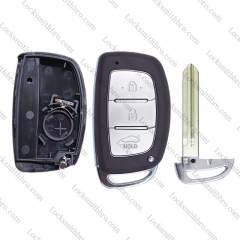 LockSmithbro 3 Button Left Blade ForHyundai Remote Key Shell With Logo（With battery）