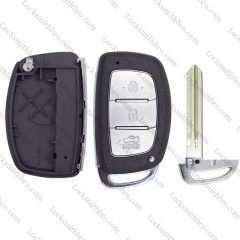 LockSmithbro 3 Button Left Blade ForHyundai Remote Key Shell With Logo