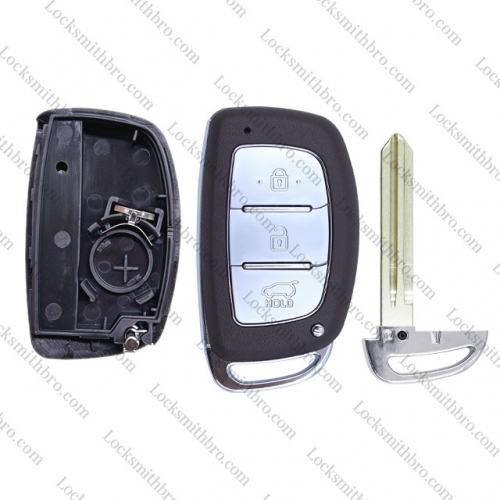 LockSmithbro 3 Button Right Blade ForHyundai Remote Key Shell With Logo（SUV）With battery