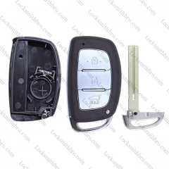 LockSmithbro 3 Button With Blade ForHyundai Smart Key Shell With Logo（SUV）With battery
