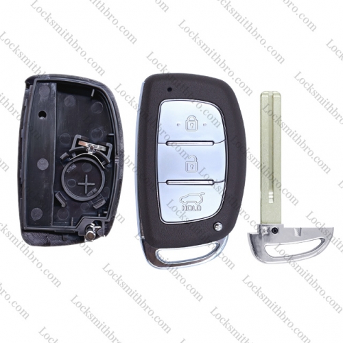 LockSmithbro 3 Button With Blade ForHyundai Smart Key Shell With Logo（SUV）With battery