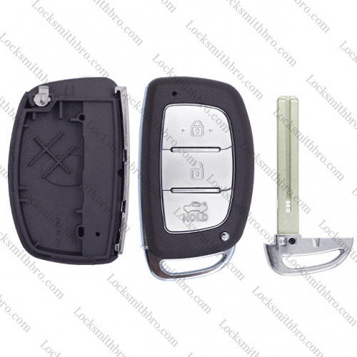 LockSmithbro 3 Button With Blade ForHyundai Smart Key Shell With Logo