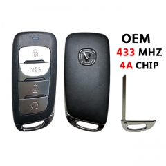 Original 4 Buttons Smart Remote Key 4A Chip 434Mhz FSK  For ChangAn CS35 Plus CS85/95 2021 2022