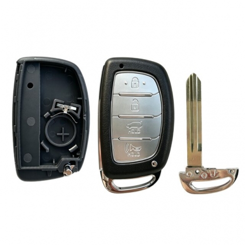 LockSmithbro 4 Button Right Blade ForHyundai Remote Key Shell With Logo（SUV）With battery