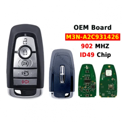 OEM Board 5Button smart key 902Mhz ID49 Chip M3N-A2C93142300 For 2018 - 2019 T-Lincoln Continental
