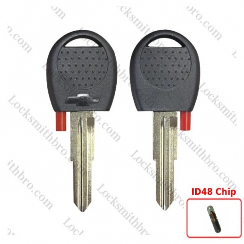 LockSmithbro ID48 Chip Chevrolet Transponder Key With Left Blade with Logo