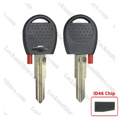LockSmithbro ID46 Chip Chevrolet Transponder Key With Left Blade with Logo