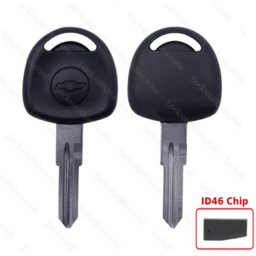 LockSmithbro ID46 Chip Chevrolet Transponder Key With Left Blade with Logo