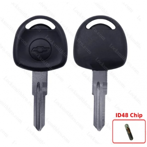 LockSmithbro ID48 Chip Chevrolet Transponder Key With Left Blade with Logo