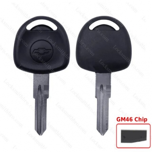 LockSmithbro GM46 Chip Chevrolet Transponder Key With Left Blade And Logo And Logo