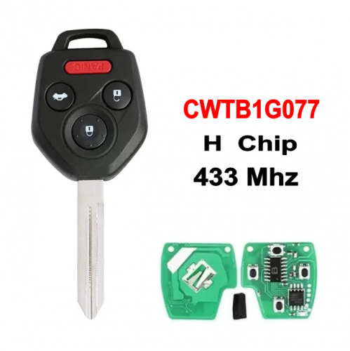 4-Button Remote Head Key 433Mhz H Chip FCC:CWTB1G077 for 2020-2023 Subaru T-Legacy/Outback