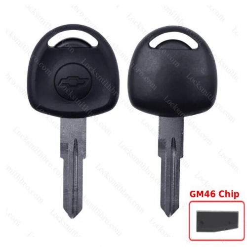LockSmithbro GM46 Chip Chevrolet Transponder Key With Right Blade And Logo