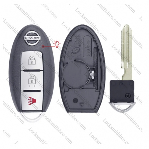 LockSmithbro 3 Button with Blade Nissa with Logo Remote Smart Key Case (Signal Light)