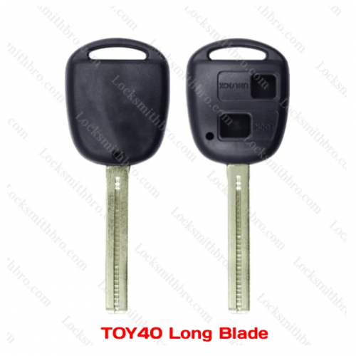 LockSmithbro 2 Button Toy40 long Blade Lexus Without Logo Remote Key Shell Case