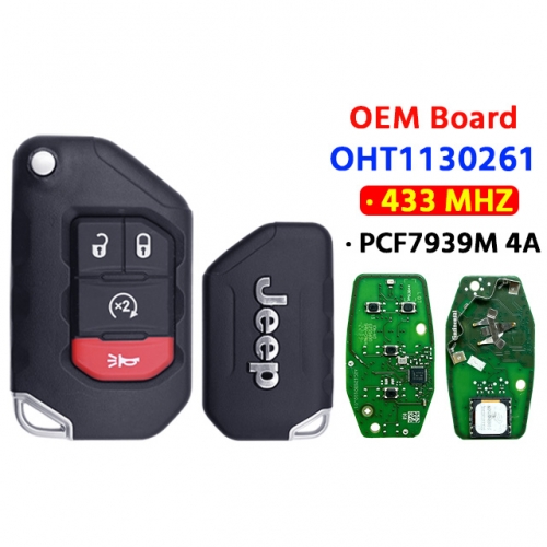 OEM Board For the new Jeep T-Wrangler smart folding remote control JEEP T-Wrangler smart card key 433MHZ 4A chip FCC:OHT1130261