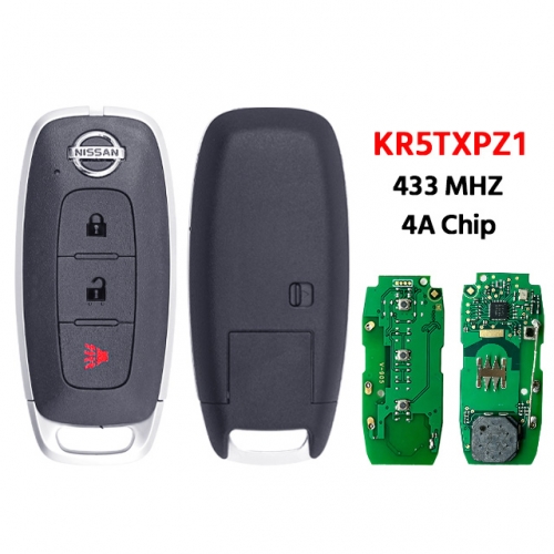 3Button T-Nissan smart key 433Mhz 4A Chip KR5TXPZ1  For T-Nissan  Versa Pathfinder Rogue Kicks Qashqai Aryia 2023