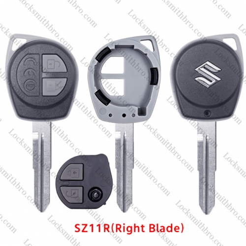 LockSmithbro With Button Part SZ11R(Right Blade) blade with Logo 2 Button Suzuk Remote Key Shell with CEO words
