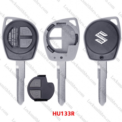 LockSmithbro With Button Part HU133R blade With Logo 2 Button Suzuk Remote Key Shell Case