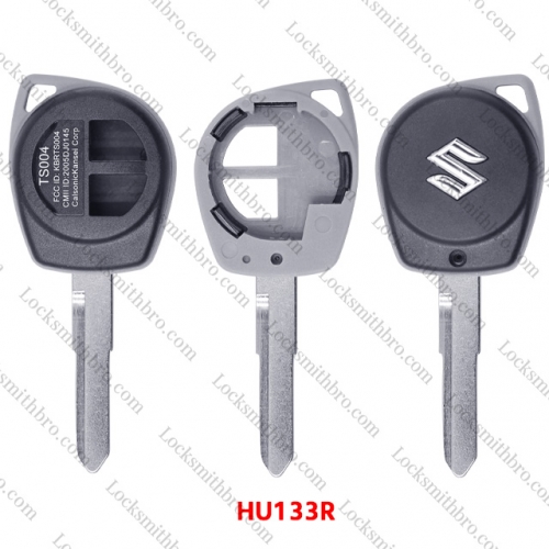 LockSmithbro ON Button Part HU133R blade With Logo 2 Button Suzuk Remote Key Shell Case