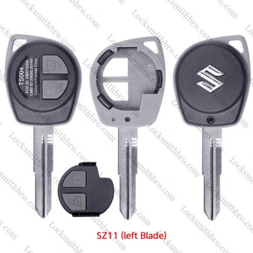 LockSmithbro With Button Part SZ11(left blade) blade With Logo 2 Button Suzuk Remote Key Shell Case
