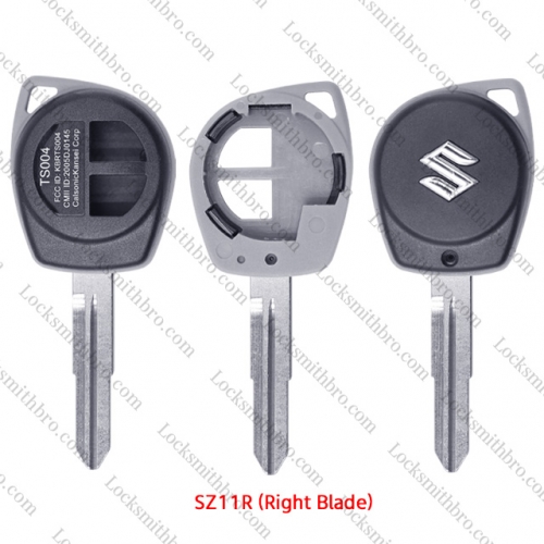 LockSmithbro ON Button Part Right blade With Logo 2 Button Suzuk Remote Key Shell Case
