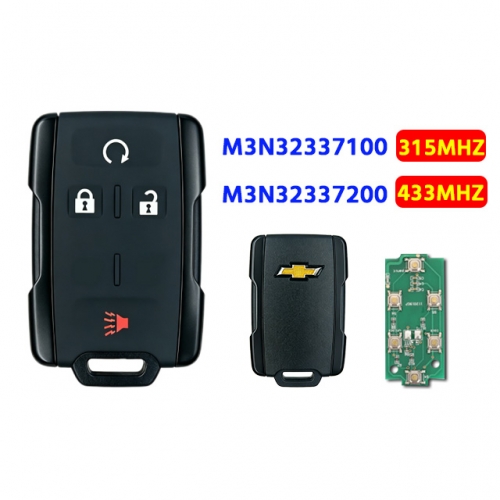 3+1buttons 315Mhz Remote Car Key M3N32337100/M3N32337200For Chevrolet Silverado 1500 2500 3500 2014 2015 2016 2017 2018 2019 2020 2021