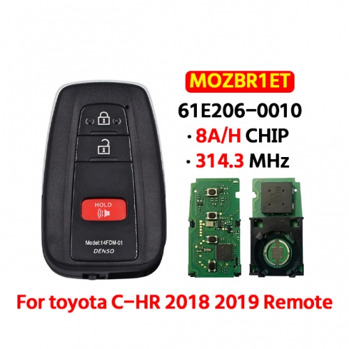 3 Buttons Smart Remote Key Fob 314.3MHz 8A Chip  FCC MOZBR1ET BR1ET For T-oyota C-HR 2018 2019