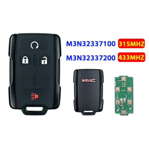 3+1buttons 315/433Mhz Remote Car Key M3N32337100/M3N32337200 For GMC Canyon Sierr.a Yukon 2014-2019 T-Sierra 2021