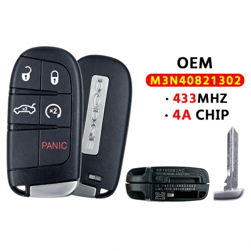 OEM 5button smart key 433Mhz 4A Chip M3M40821302 for  Dodge Challenger  Charger 2019-2023
