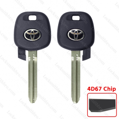 LockSmithbro Toyot Transponder Key With 4D67 Chip TOY43 blade with Logo