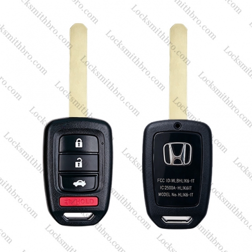 3+1Button Honda remote key shell（Text :MLBHLIK6-1T/313.8MHZ )