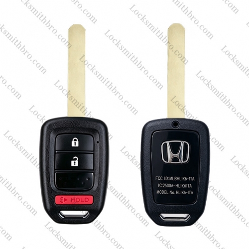 2+1Button Honda remote key shell （Text :MLBHLIK6-1TA/433MHZ  ）